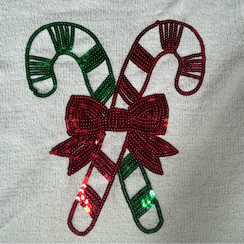 Holiday Time Ugly Christmas Sweater Women's Candy Cane Sequins Holiday XL - Picture 4 of 5